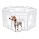Iris Ohyama Welpenauslauf mit 8 Paneelen und abschließbarer Tür, H90cm, Weiß, Katzengehege, Hundebox, Für Outdoor, Indoor, Welpenlaufstall, Hundezaun, Welpenzaun, Laufstall Hund, CI-908