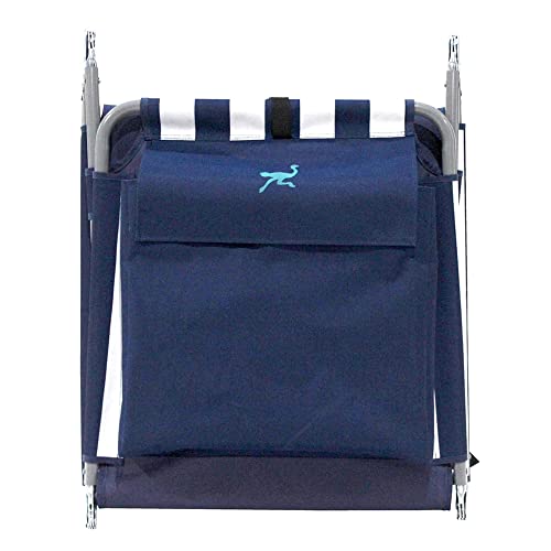 Ostrich 72" x 22" Backpack Chaise Lounge Portable Reclining Lounger, Outdoor Patio Beach Lawn Camping Chair with Large Storage Bag, Navy Blue Stripe