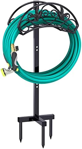 Garden Hose Holder, Freestanding Metal Water Hose Storage Stand Rack Hose Hanger, Detachable Water Hose Holders for Outside Yard Lawn