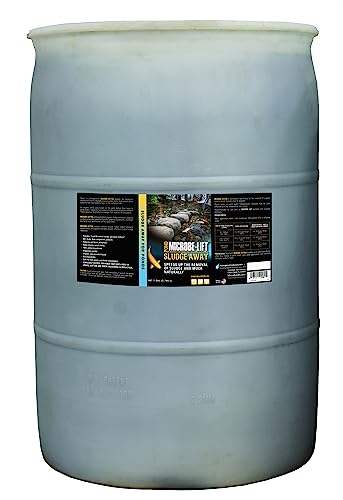 MICROBE-LIFT MLXSA55G Sludge-Away Pond and Outdoor Water Garden Sludge Remover, OK for Koi Fish, Plant Life, and Decor, 55 Gallons