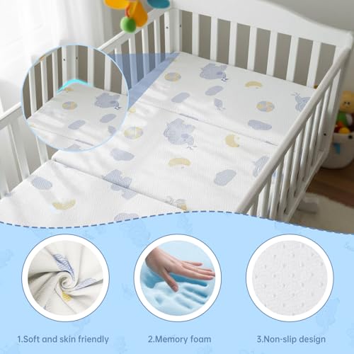 Image of Pack and Play Mattress, 38 inchx 26 inch Soft & Firm Memory Foam Dual-Sided Pack N Play Mattresses Pad for Toddler Includes Carry Bag, Mattress for Pack N Play with Washable Cover