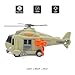 Dino Rescue Helicopter Toy Playset with Pterosaur, Dinosaur Animal Transport Toy Airplane, Lights and Sound Friction Power Rotatable Propeller, Safari Rescue Vehicle Toys for Boys Kids Toddler Gifts