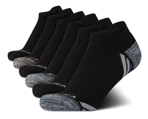 Image of Nautica Womens No Show Socks Moisture Wicking Low Cut Athletic Socks 6 Pack | Moisture Wicking Dri-Motion Fabric, Cushioned Key Areas, Banded Arch Support, No Show Low Cut, Shoe Size 4-10