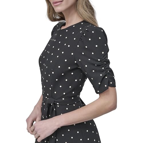 Image of DKNY Women's Jewel Neck Scuba Crepe Dress