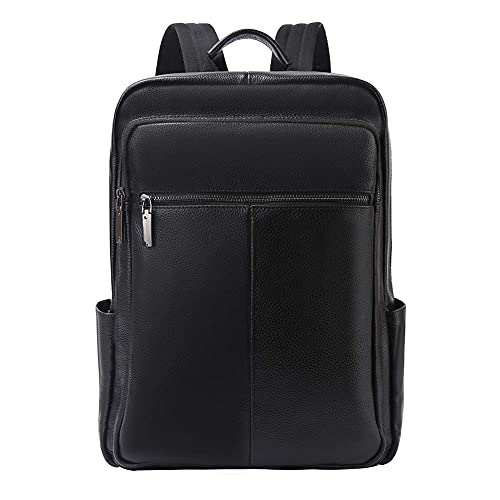 Leathario Men's Backpack Genuine Leather Laptop Backpack 16 Inch Luxurious Vintage Large Capacity Business Retro Travel Duffle Bag Overnight Weekender Daypack (Black-55) #TOP7