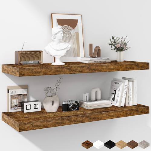 Fun Memories Floating Shelves - 2 Pack 12 Inch Rustic