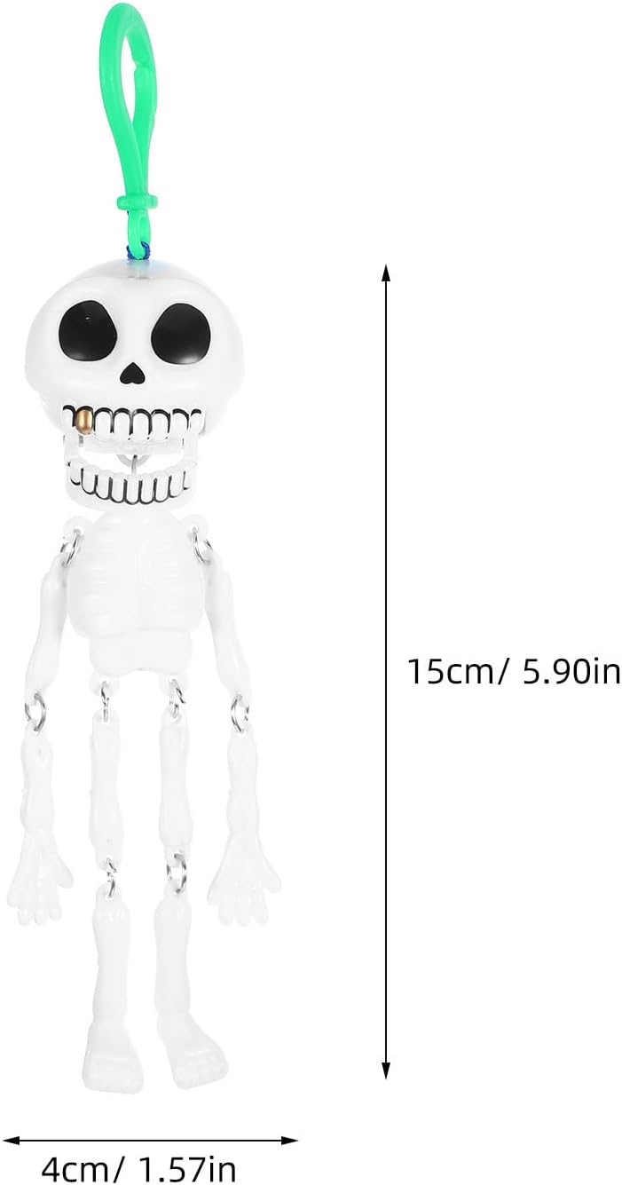Abaodam Halloween Skeleton Pull String Toys Flexible Joint Spooky Skull Props for Kids Party Favors and Home Decoration
