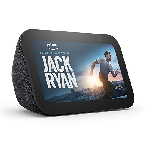 Certified Refurbished Echo Show 5 (3rd Gen, 2023 release) | Smart display and alarm clock with clearer sound | Charcoal