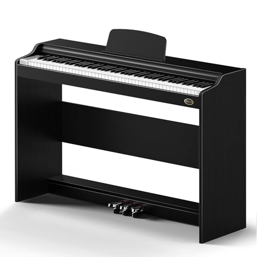 Design compatto ed elegante: Con il suo stile tradizionale, il pianoforte con tastiera pesata Rosen presenta un look senza tempo che si adatta a qualsiasi arredamento. Il mobile sottile occupa molto meno spazio di un pianoforte verticale acustico.