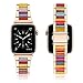 Miewoiey Compatible avec Apple Watch Band 38mm 40mm 41mm, Bracelets de montre en résine d'acier inoxydable Bracelet Bling Bracelets de mode pour iWatch Series 7 6 5 4 3 2 1 SE