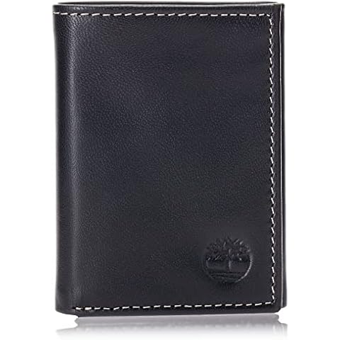 Timberland Men's Leather Trifold Wallet with ID Window Cover