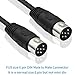 Poyiccot DIN 6 PIN Male Plug Cable, 3.3feet 6 PIN DIN Male to Male AV Adapter Audio Socket for Digital Audio Devices, Black