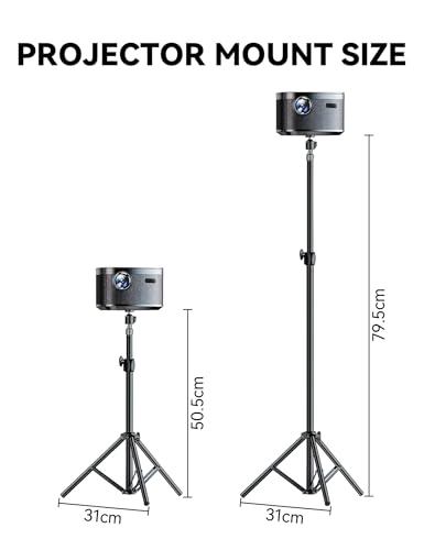Gwezmxs Beamer Ständer Beamer Stativ 1/4 Gewinde, Projektorständer mit 360° Drehbarem Kugel, Schwarz