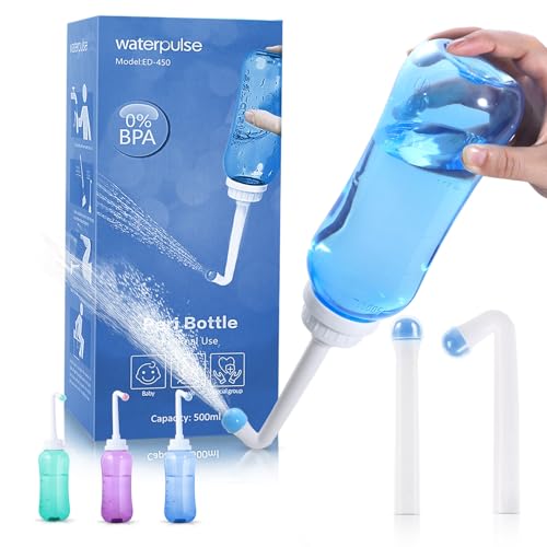 Image of Peri Bottle for Travel Bidet - Care,Portable Travel Squeeze Bottle Bidet for Women Personal Hygiene Cleaning,2 Tubes for Baby Mom and 16.9OZ(Blue)