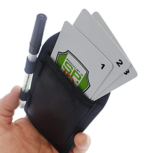 Heavy Duty Badge Wallet With Pen Loop Holder - Double Pocket Key Card Holder - Clear Front Display Window - Secure Back Pouch For Cards, Money, Flash Drive And More By Specialist Id (Black) #TOP2