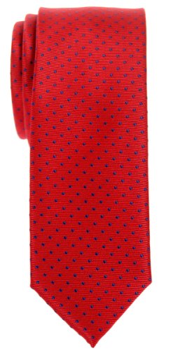 Retreez Modern Mini Polka Dots Woven Microfiber Skinny Tie