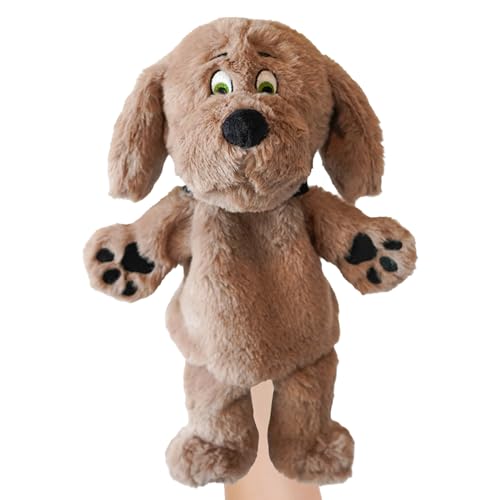 Puppet Pals 10” Plush Brown Dog Hand Puppet – Soft and Interactive Puppet Toy for Kids and Adults