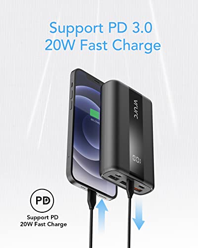 image for Small Power Bank 20000mAh, VRURC 22.5W PD & QC 3.0 Fast Charging USB C