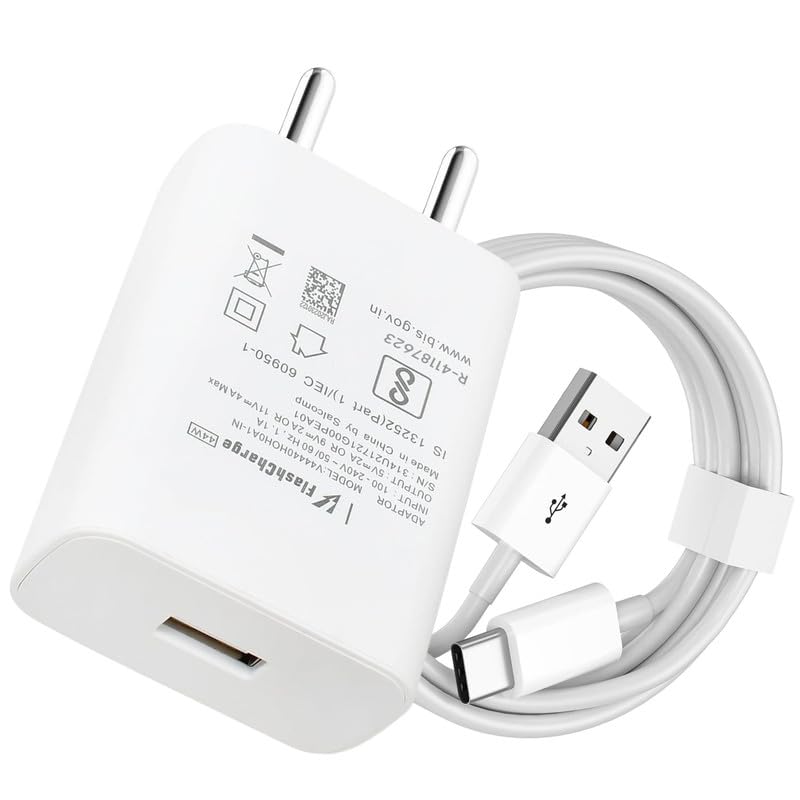 Vivo 44W Flash Charger Adapter for vivo V30 Pro, V30e, V40, V40 Pro, V40e, V50, V50, V50e, X 27, X Fold 5G, X100, X100 Pro 5G, X100 Ultra Type-C Quick Charger with Flash Charge -BM White-image-20