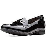 Leder Clarks Damen Un Blush Go Mokassin, Schwarz (Black Pat Lea Black Pat Lea), 39.5 EU