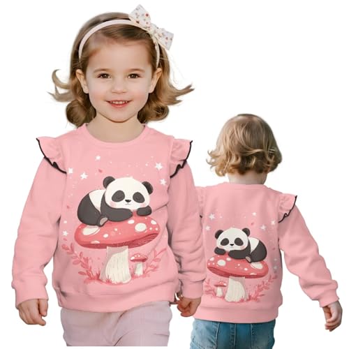 Girls' Ruffle Long Sleeve Crewneck Pullover Sweater Outwear Little & Big Girl Sweatshirt for 1-8 Years