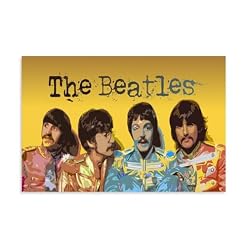 YBRAVO Poster d’art Beatles sur toile – Impression d’art moderne pour chambre à coucher – 30 x 45 cm - Les Beatles, Paul McCartney, John Lennon, RIngo Starr, George Harrison