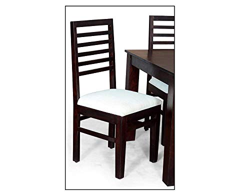 Image of SHRI MINTU'S ART Solid Sheesham Wood Dining Table 4 Seater | Four Seater Dinning Table with 4 Chairs for Home | Chairs with Cushion | Dining Room Sets for Kitchen & Restaurants | Mahogany Finish