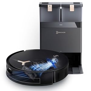 ECOVACS DEEBOT T50 MAX PRO Omni Saugroboter mit Wischfunktion, 18.500Pa, ZeroTangle 2.0, Tiefenreinigung für Teppiche, Ausfahrbare Seitenbürste & Wischmodul, Heißwasser-Reinigung 40-75℃, Schwarz