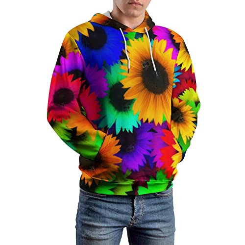Sweat à capuche fleur de couleur UMENG pull unisexe à manche longue taille S - 6