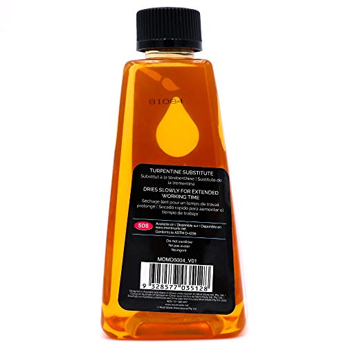Mont Marte Premium Amber Thinner, 16.9Oz (500Ml), Low Odor Oil Paint Solvent, Water-Based, Low Viscosity, Water Mixable Medium #TOP1