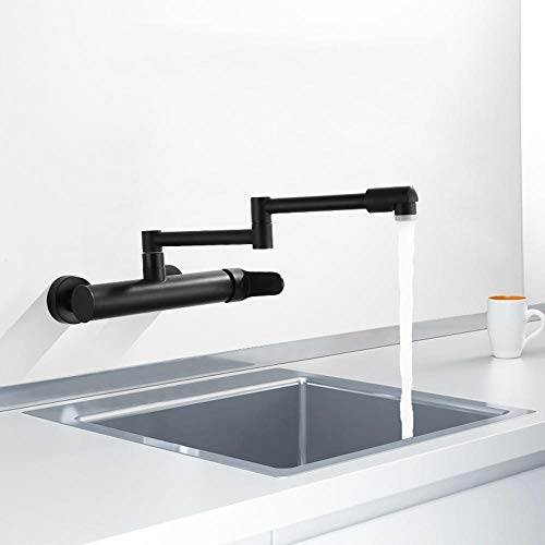 Grifo plegable para fregadero de cocina de pared con agua fría y caliente