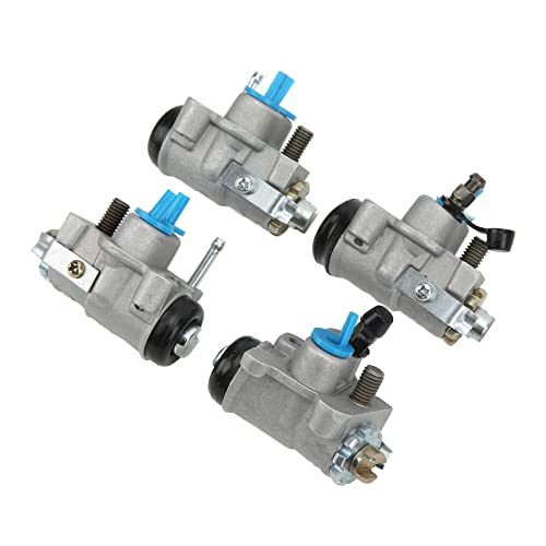 Tbest Cilindro de roda de freio esquerdo direito, 4 peças cilindro de roda de freio dianteiro esquer