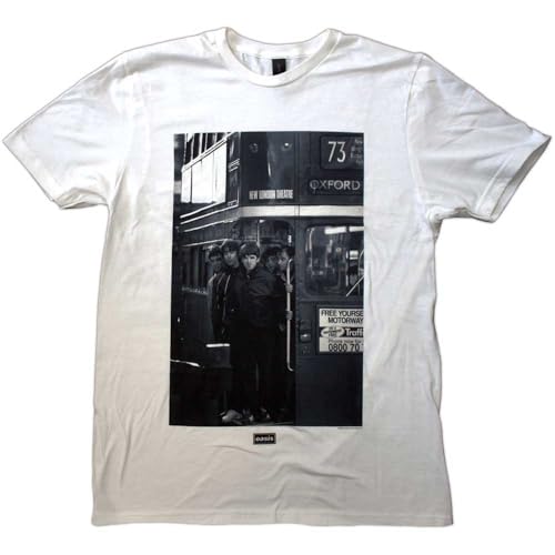 T-shirt Oasis London Bus photo en coton col rond original pour look rock britannique retro