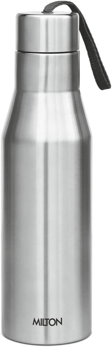 MILTON 1000ml Stainless Steel Water Bottle, Single-Walled, BPA-Free, Leak-Proof, Rust-Free,Easy to Carry, Easy-Grip Fridge & Gym Bottle for Men, Kids, School & Travel - Super - Silver
