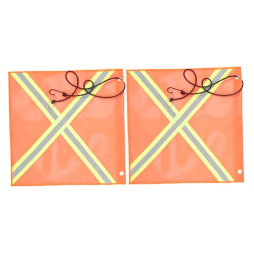 Hemobllo 2pcs Reflective Safety Flag High Visibility Warning Flag for Garage Trailer Use Durable Mesh Design for Off Road Vehicles Easy Installation Enhanced Night Safety