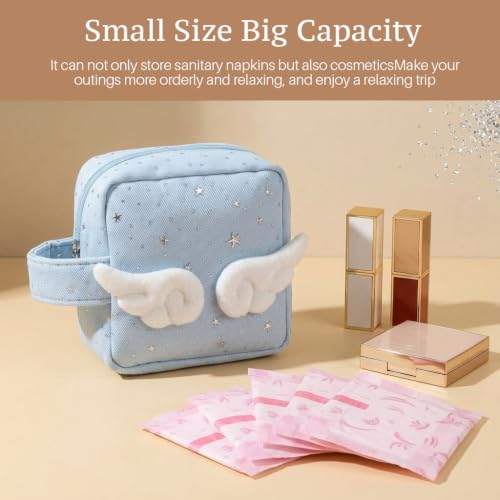 Image of MAYCREATE Y2K Small Pouches for Women Mini Cosmetic Bags Coin Pouches Set | Star Wings Compact Cute Mini Bags Ideal for Travel, Daily Storage, Womens Organized Carry, and Stylish Lightweight Use