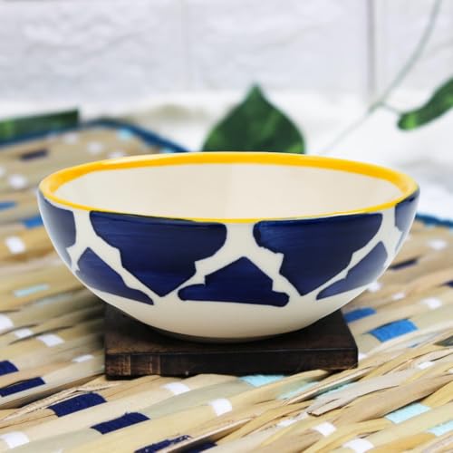Image of Ceramic Bowl Set | 2-Piece Lightweight Crockery for Daily Use | Navy Blue Ramen & Snack Bowls (75ml Each) | Elegant Microwave & Dishwasher Safe | Perfect Christmas & New Year Gift