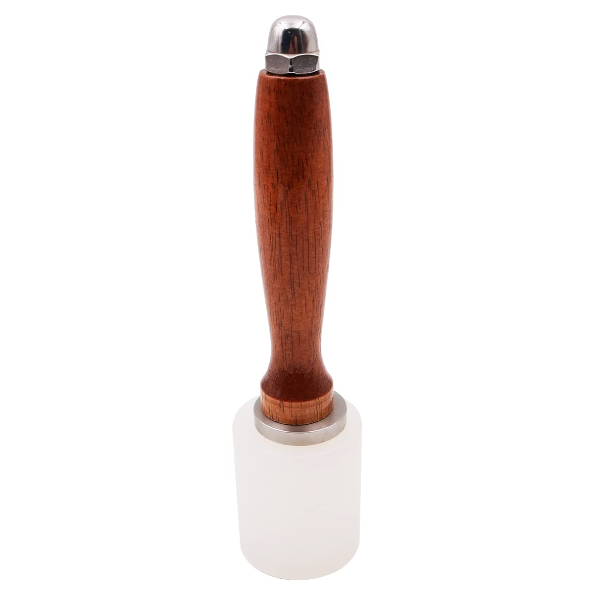 WANGCL Martillo de cuero de nailon, herramienta para coser cuero vacuno con mango de madera, 21 cm, 0.35 kg