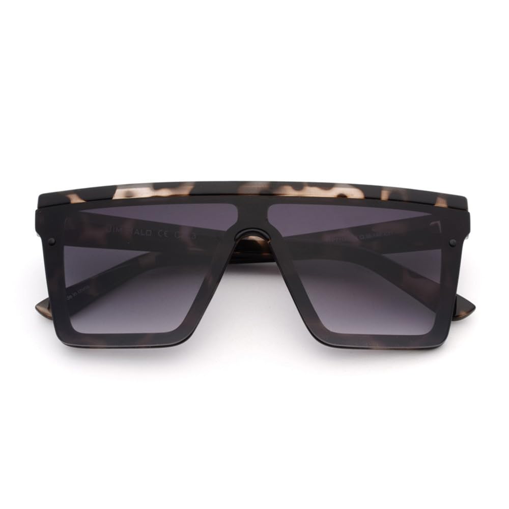 Gafas de sol grandes con visera plana para mujeres y hombres, gafas de sol cuadradas de espejo para mujeres y hombres, UV400, de gran tamaño, C2 rosa rosa, talla única, C2 Rosa Rosa, Talla