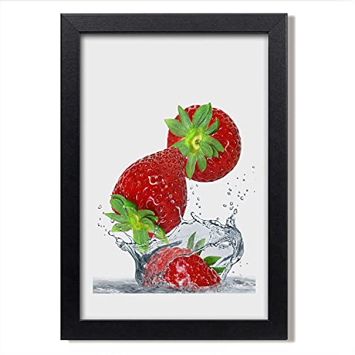 Cadre de Bois Photo Affiche Tulup 20x30 cm Peinture Moderne Fraises pour Maison