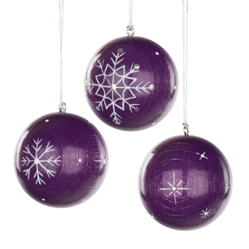 Boules de Noël violettes de 4 cm décoration de sapin cristal de glace