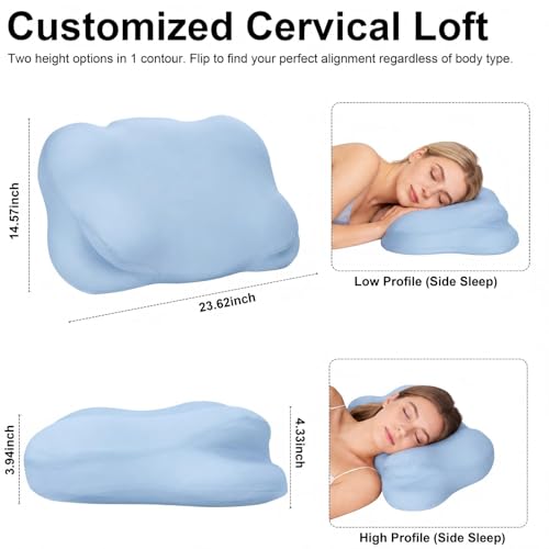 DIICRIN Cloud Pillow for Sleeping, Cervical Neck Support Memory Foam Pillow — view 4