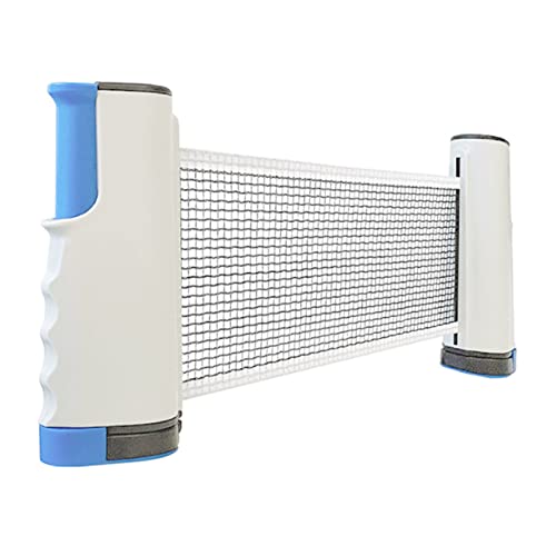 equlup Table Tennis Net, 5.4x7.5in Retractable PingPong Net Portable Plastic Adjustable Table Tennis Net and Post Set for 66.9in Wide Tables