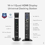 Plugable 14-in-1 USB C Docking Station | 4X HDMI Quad Dock with 100W Charging, HDMI Displays | Compatible with Windows, Thunderbolt (4X USB, 1x USB-C, Ethernet, SD Card, Audio) UD-3900C4