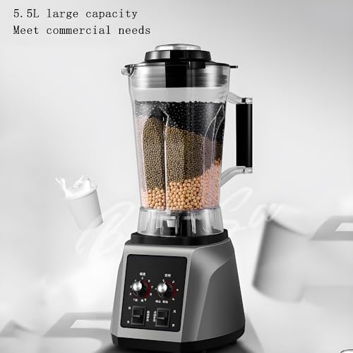 Blender, komercyjny blender, 6 l, profesjonalny blender 2200 W, profesjonalny blender z timerem, 8-ostrzowy nóż stalowy, regulacja 9 prędkości, pogrubiony kubek, pokrywka z zapięciem