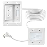 in Wall Cable Management Kit, TV Cable Hider Wall Kit, Hide Messy Wires, Recessed Outlet Box with 9.8FT Cord for Wall Mount TV, Home Theater, Cords Organizer, Living Room, Family Room, Office