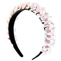 Cerchietto Con Fiori 3D Per Donna - Fascia Copricapo Elastica Per Matrimonio, Oktoberfest, Comunione - 4