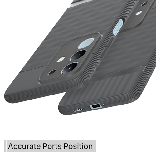 Image of Pikkme Back Cover for Vivo T4x 5G / iQoo Z10x 5G / Vivo Y31 Pro 5G Camera Protection 3D Hexa Cube Design Silicone Protective Bumper Case (Grey)