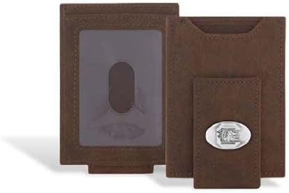 South Carolina Fighting Gamecocks - Crazy Horse Leather Front Pocket Wallet