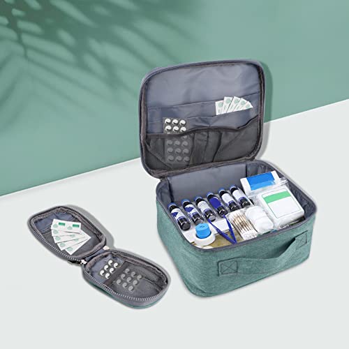 First Aid Bag Empty, Small Medicine Storage Bag, Travel Rescue Pouch First Responder Storage Bag, Medical Supplies Organizer Bag Suit For Family Outdoors Hiking Camping Car Office Workplace (Green) #TOP1